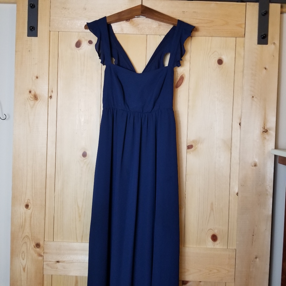 Show Me Your MUMU June Flutter Strap Smocked Back Empire Waist Maxi Dress